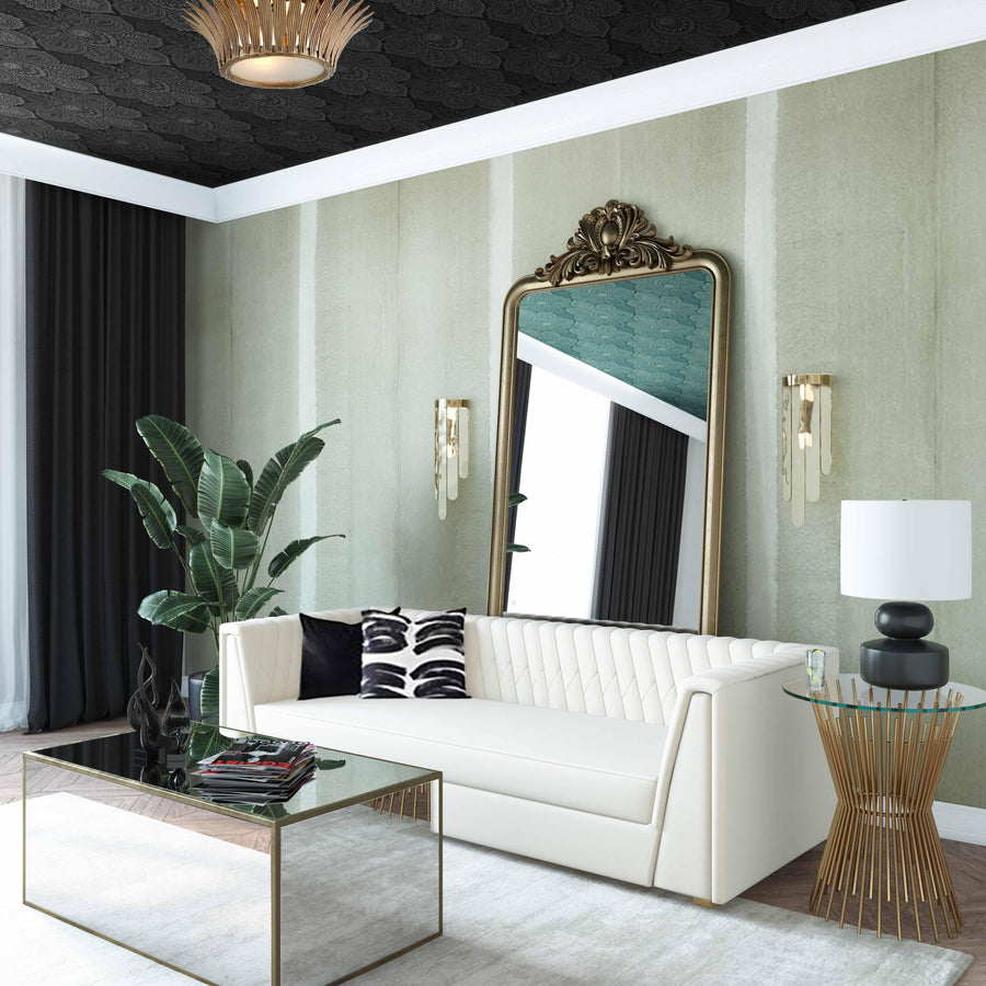 Wafa 87" Cream Velvet Sofa