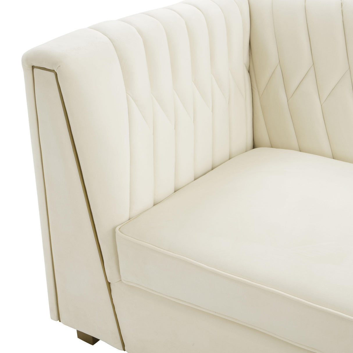 Wafa 87" Cream Velvet Sofa