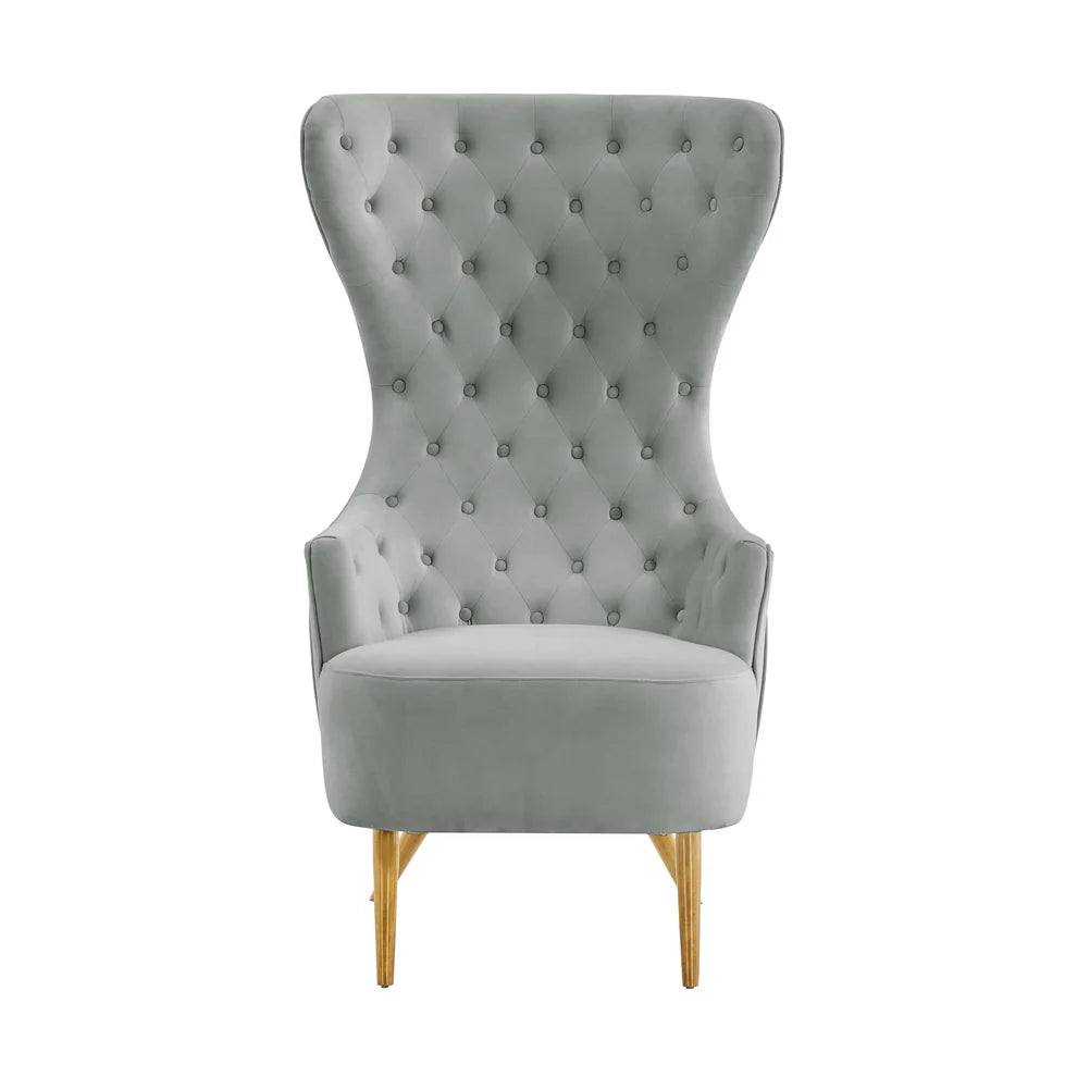 Jezebel Cream Velvet Wingback Chair