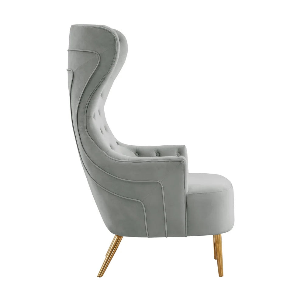Jezebel Cream Velvet Wingback Chair