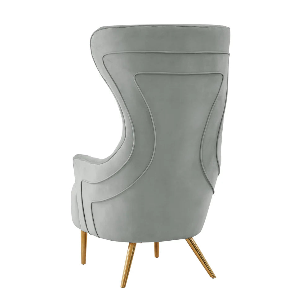 Jezebel Cream Velvet Wingback Chair