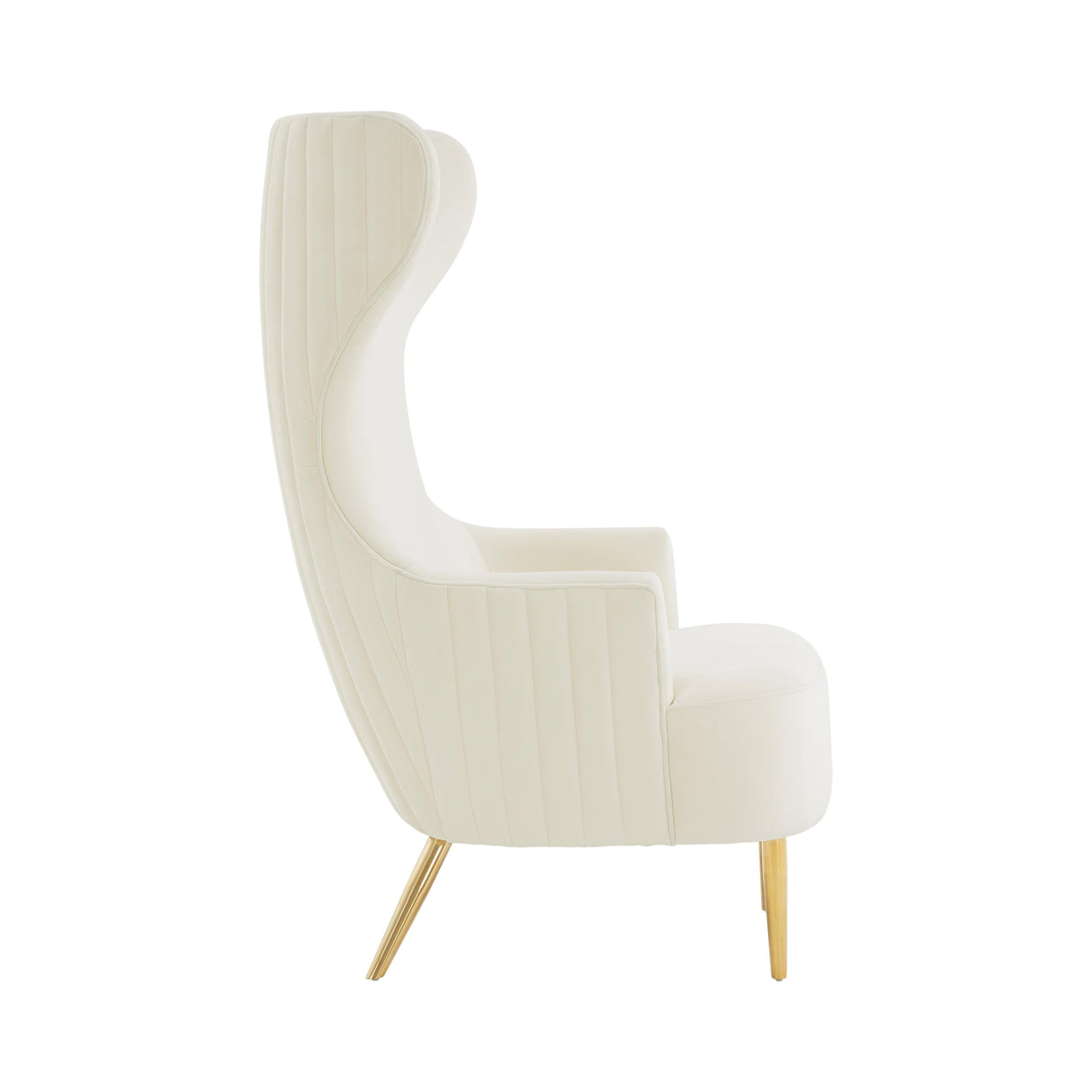 Julia Velvet Channel Tufted Wingback Chair