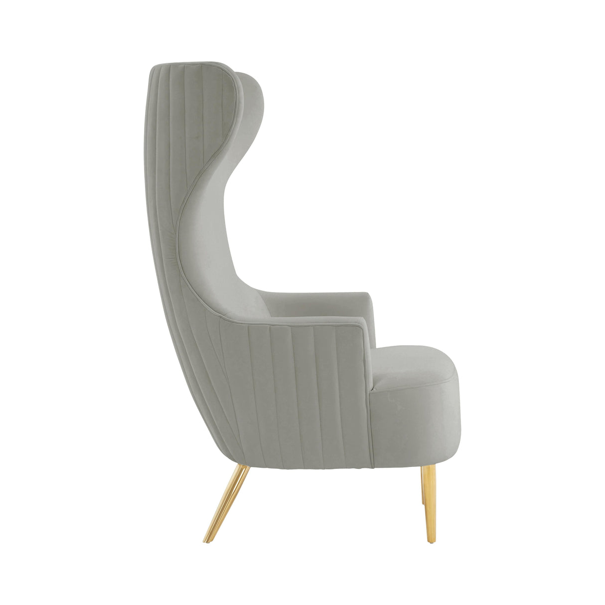 Julia Velvet Channel Tufted Wingback Chair