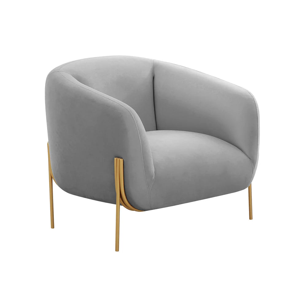 Kandra Cream Velvet Accent Chair
