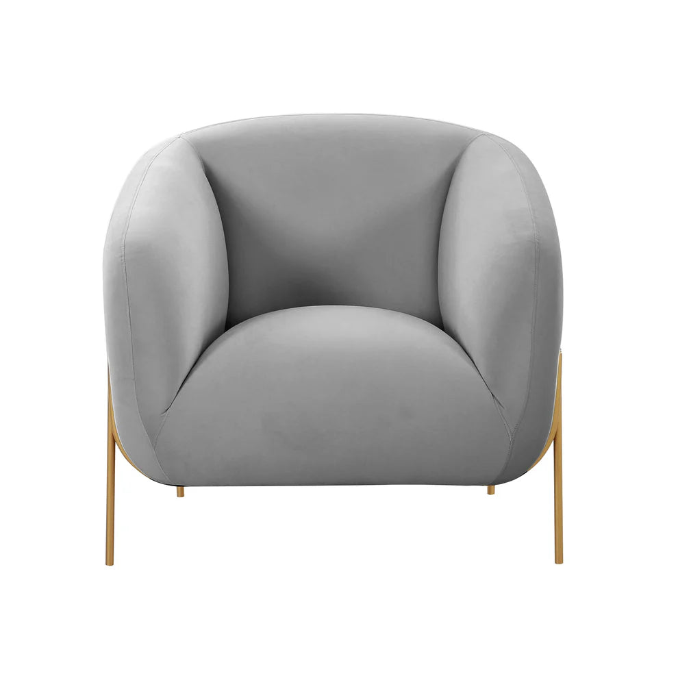 Kandra Cream Velvet Accent Chair
