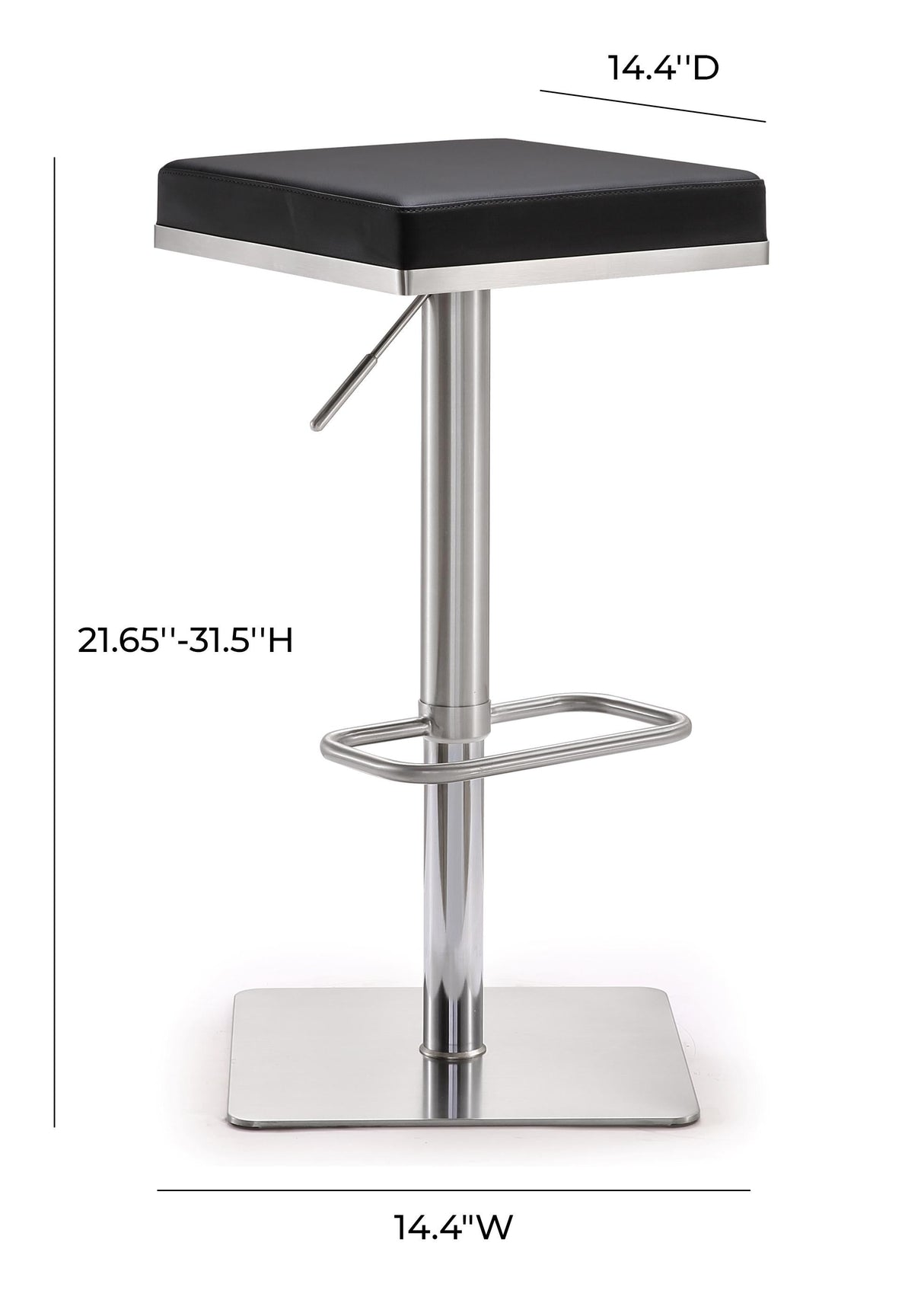 Bari Performance Vegan Leather Adjustable Stool