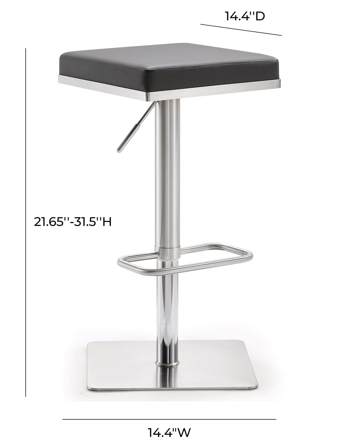 Bari Performance Vegan Leather Adjustable Stool