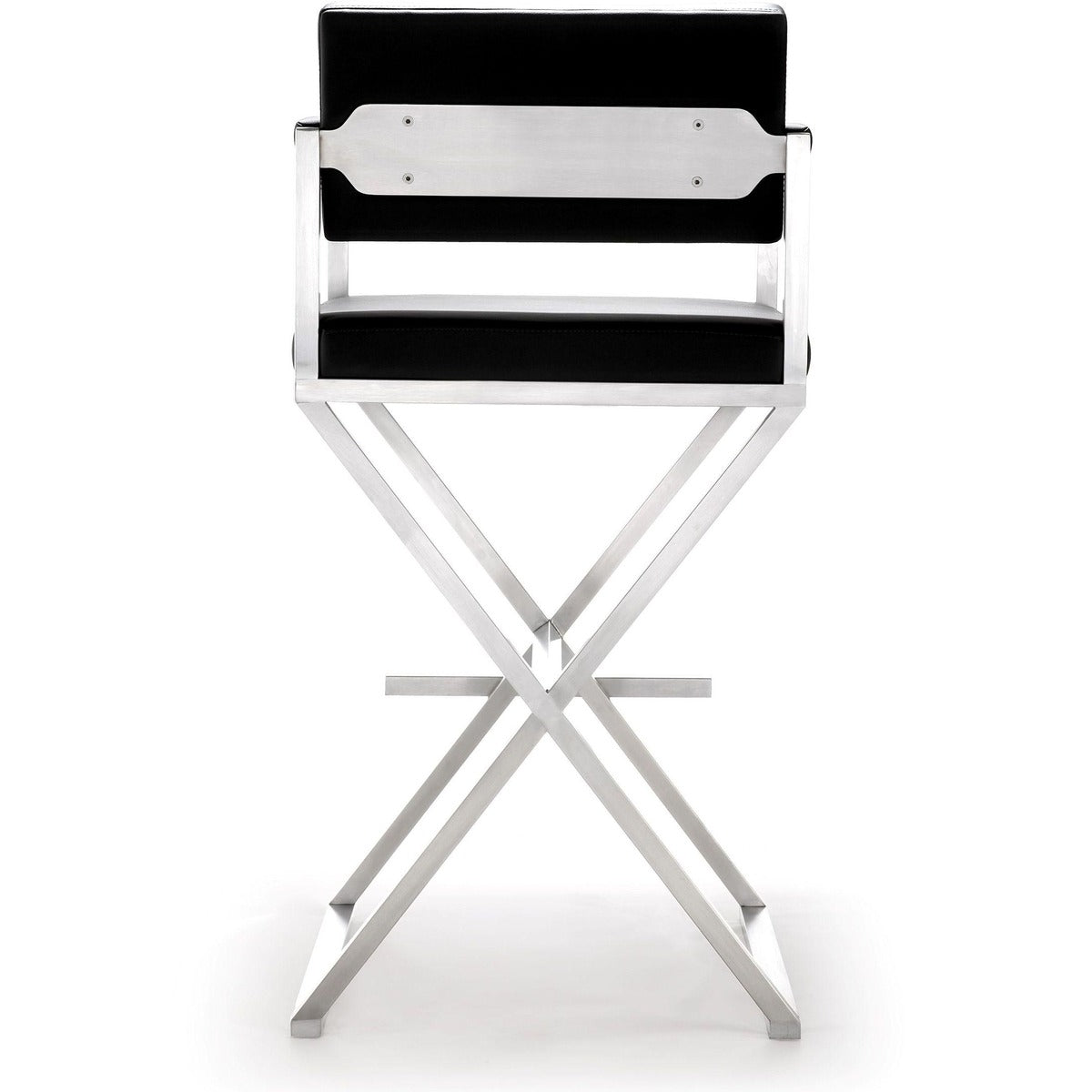 Director Performance Vegan Leather Stool with Silver Base