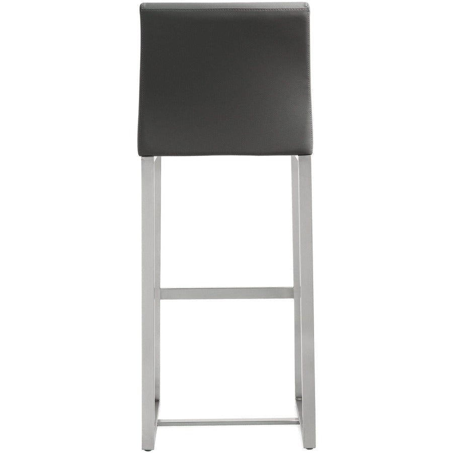 Denmark Performance Vegan Leather Stool with Silver Base - Set of 2