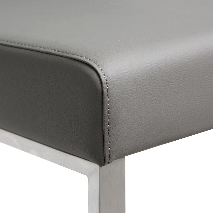 Denmark Performance Vegan Leather Stool with Silver Base - Set of 2