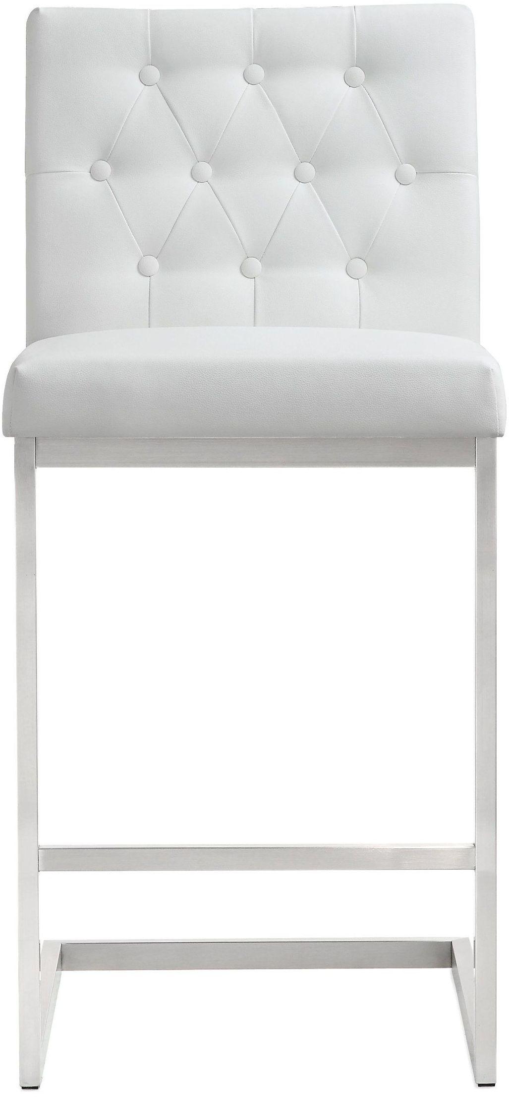 Helsinki White Performance Vegan Leather Stool - Set of 2