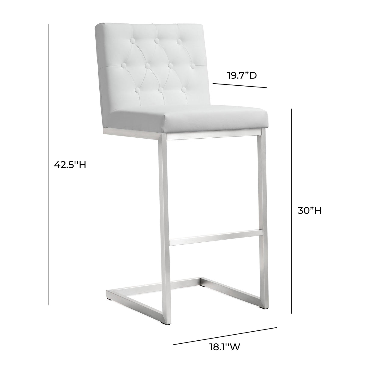 Helsinki White Performance Vegan Leather Stool - Set of 2