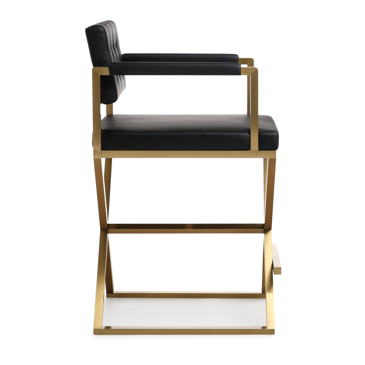 Director Performance Vegan Leather Stool with Gold Base