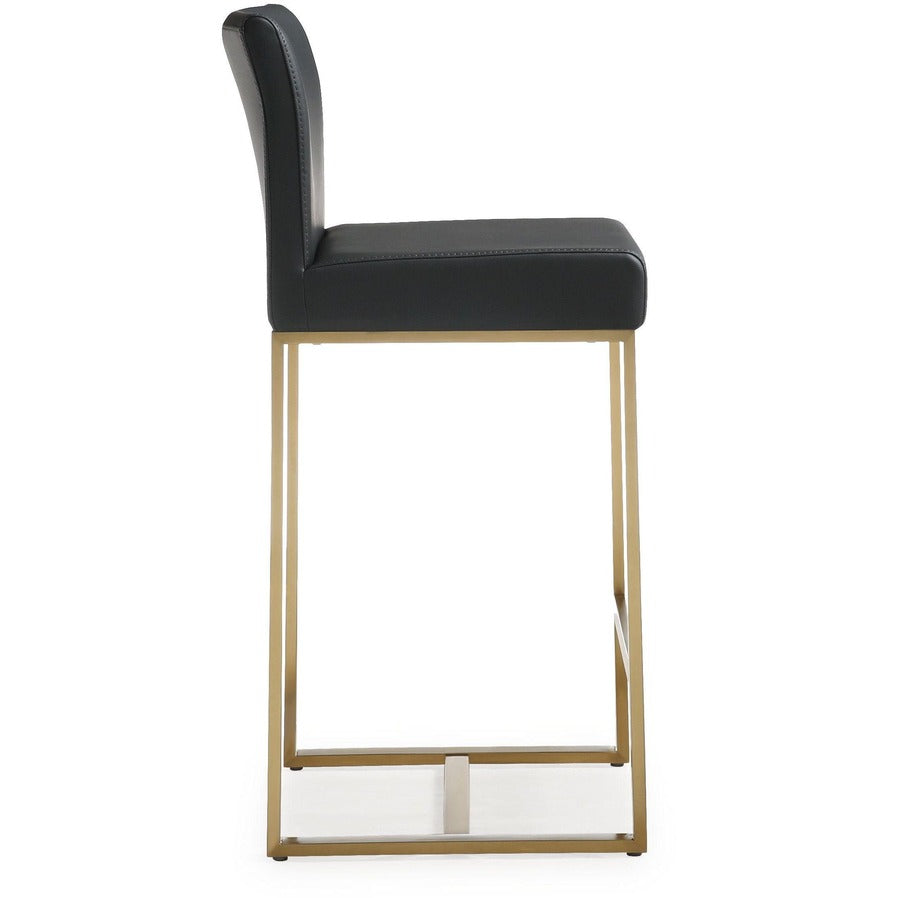Denmark Performance Vegan Leather Stool with Gold Base - Set of 2