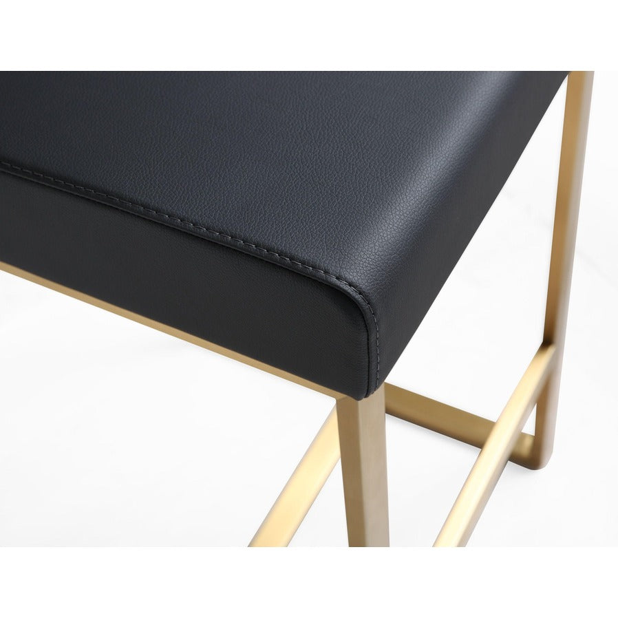 Denmark Performance Vegan Leather Stool with Gold Base - Set of 2
