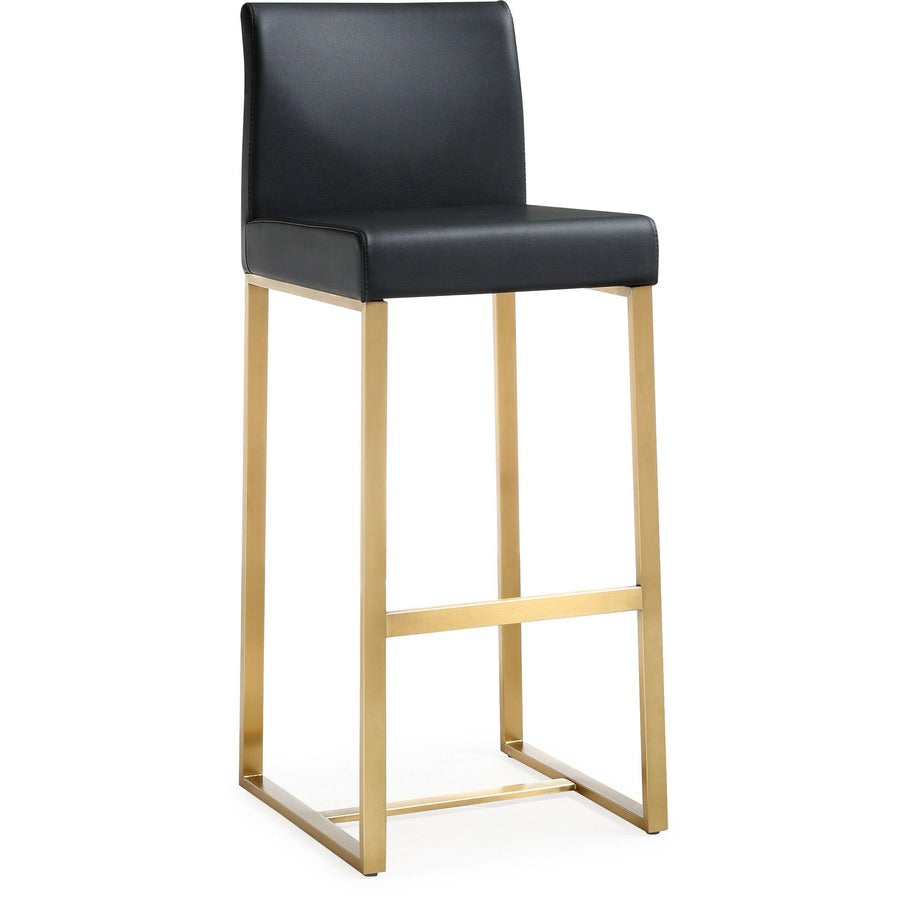 Denmark Performance Vegan Leather Stool with Gold Base - Set of 2