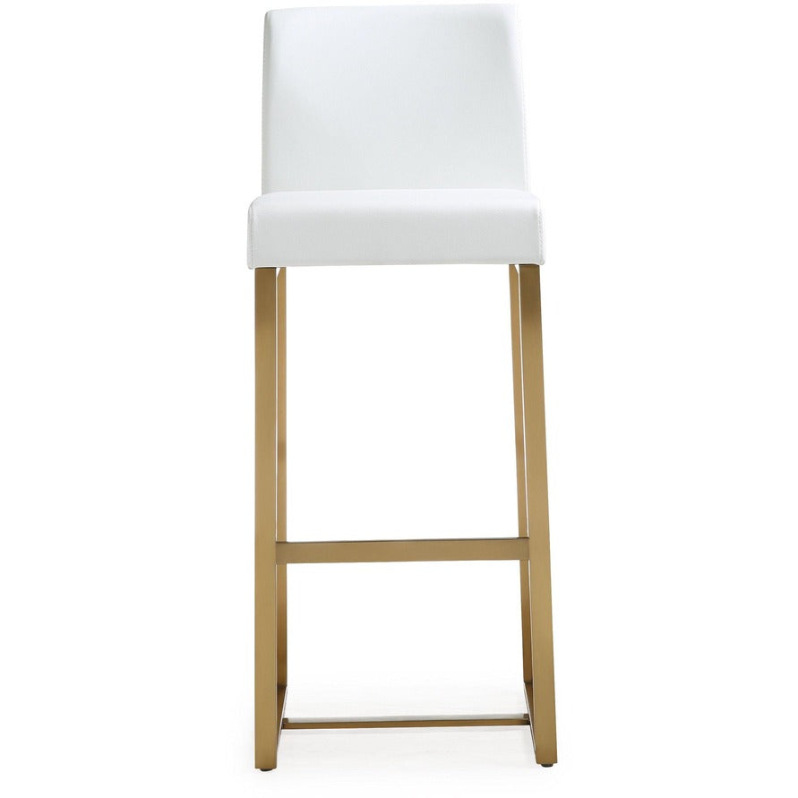 Denmark Performance Vegan Leather Stool with Gold Base - Set of 2