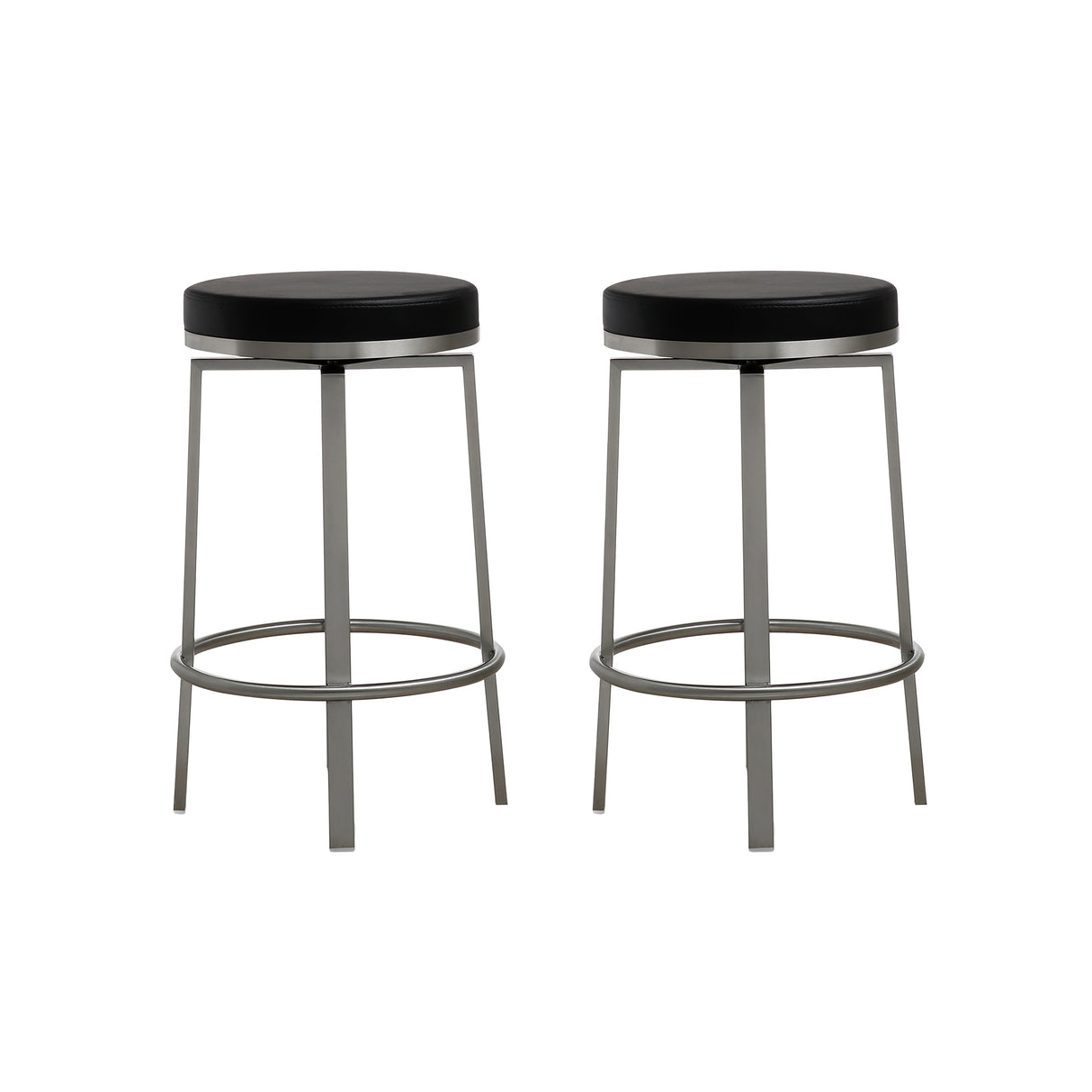 Pratt Performance Vegan Leather Swivel Counter Stool - Set of 2