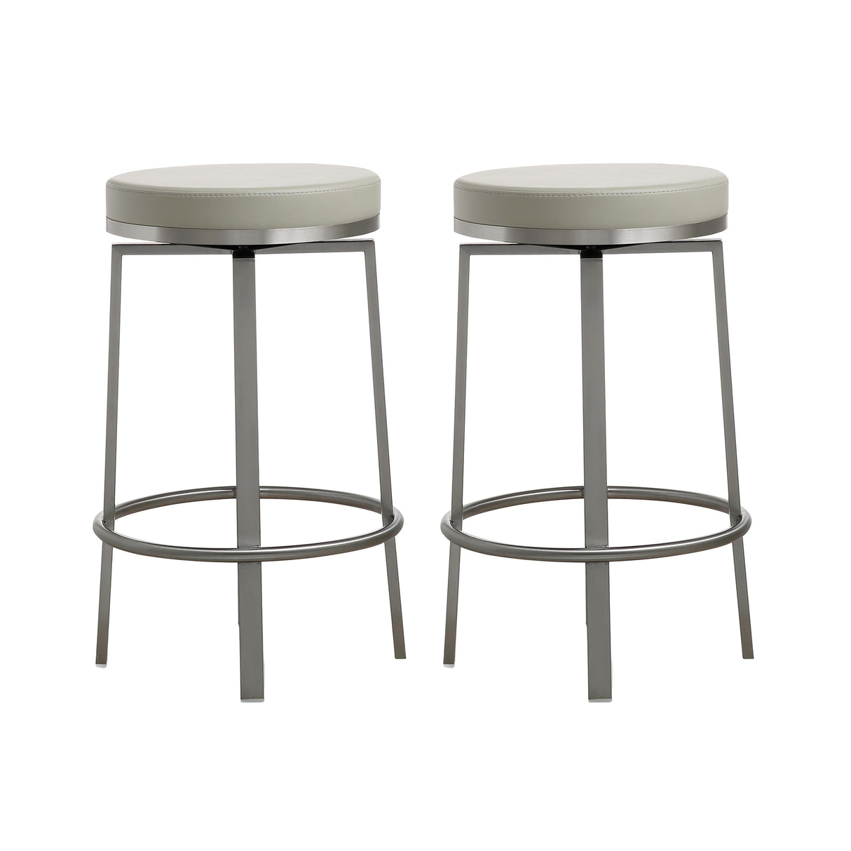 Pratt Performance Vegan Leather Swivel Counter Stool - Set of 2