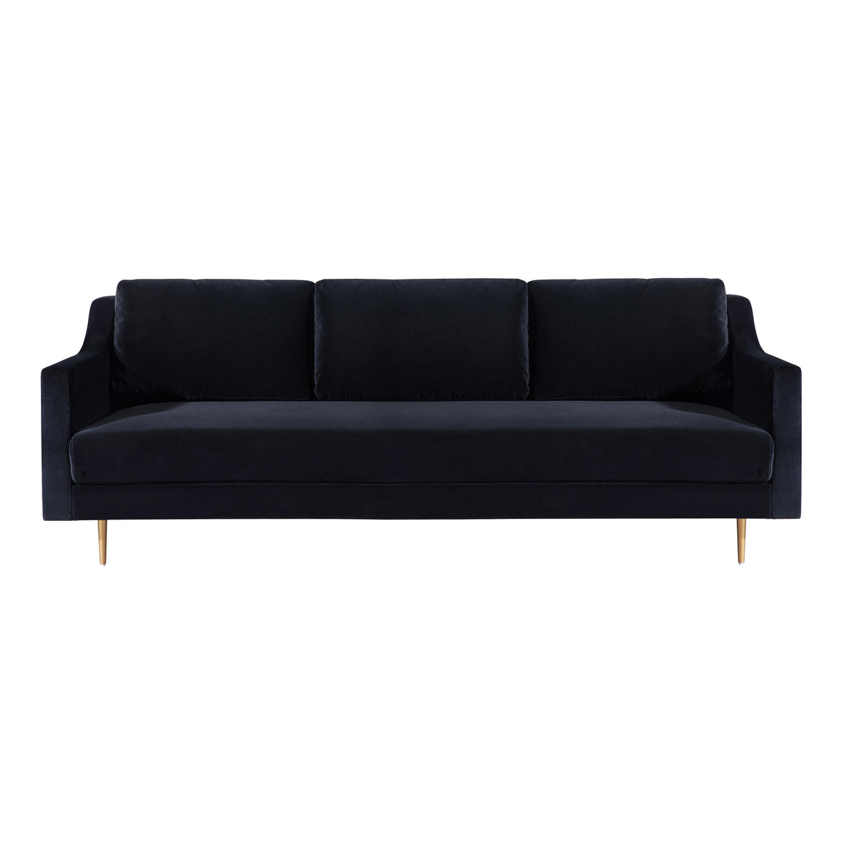 Milan 90.5" Black Velvet Sofa