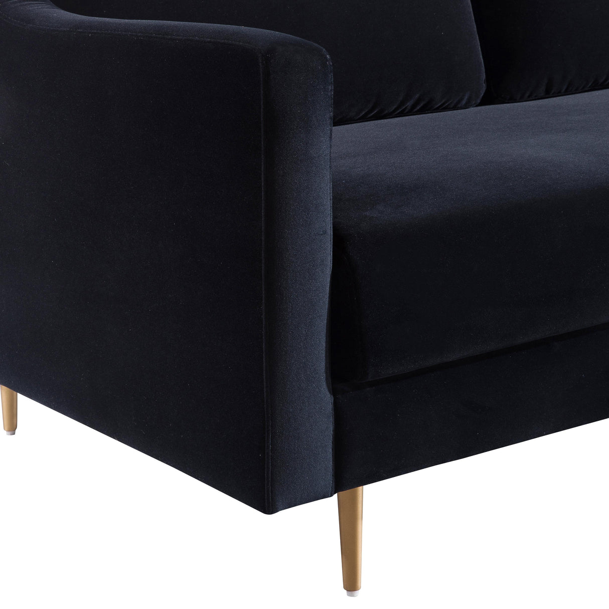 Milan 90.5" Black Velvet Sofa