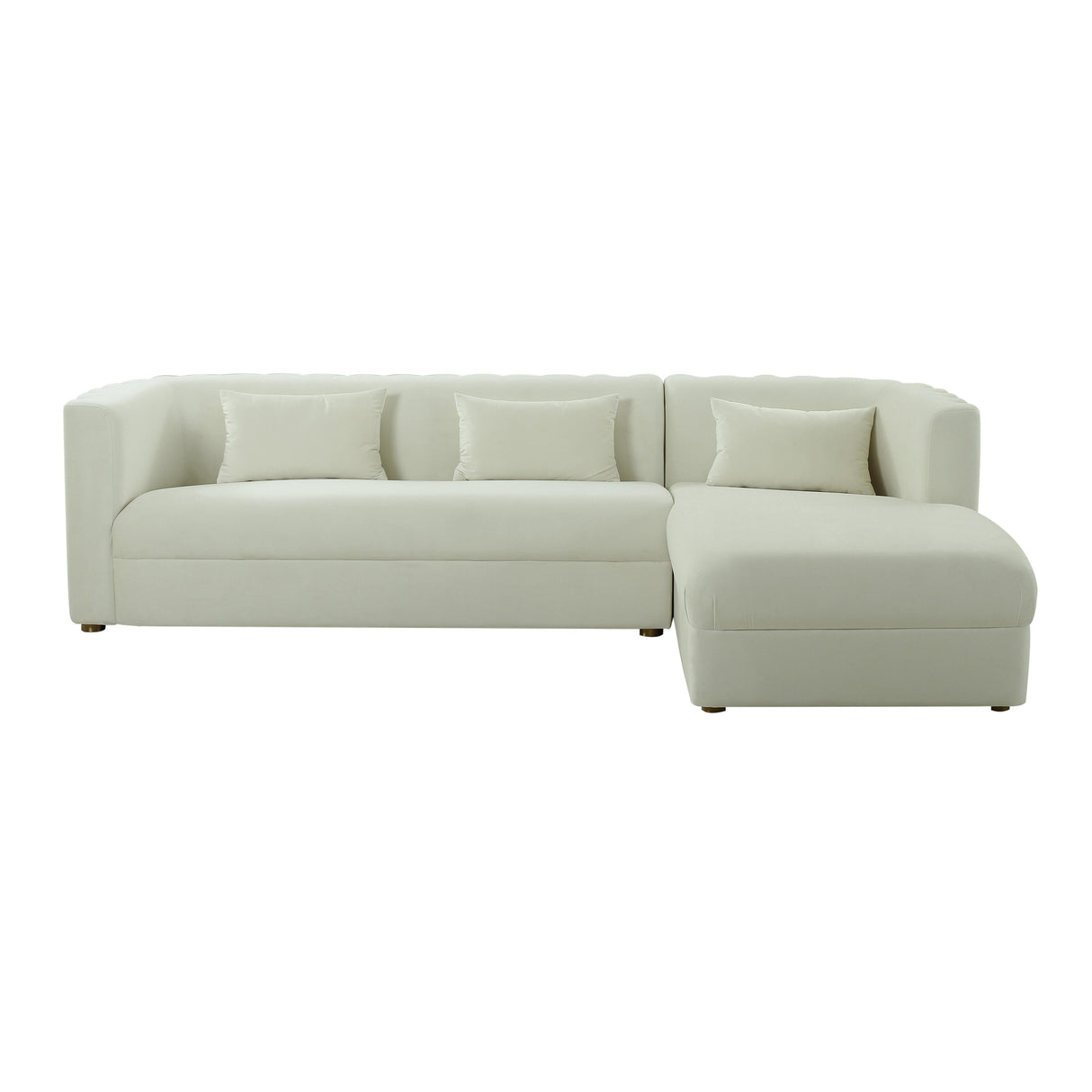 Callie 2-Piece Velvet L-Shaped Sectional