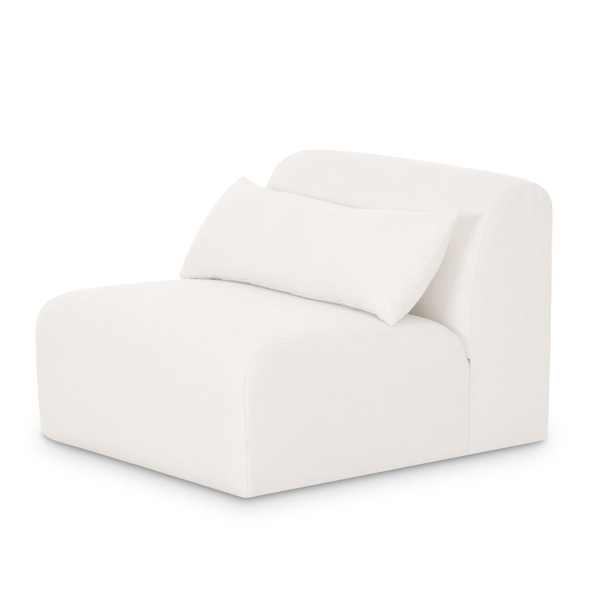 Tarra Cream Performance Chenille Modular Armless Chair - View 4