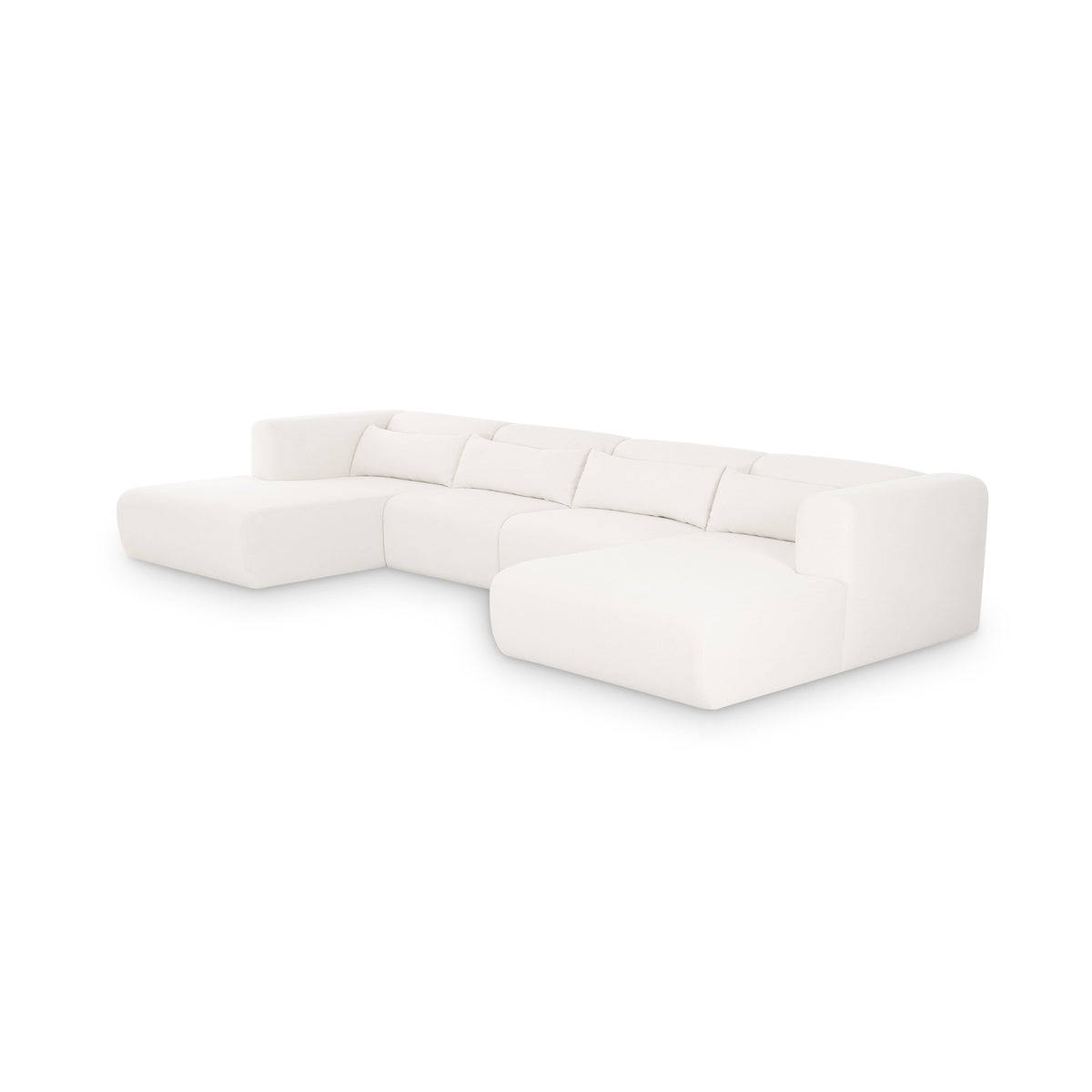 Tarra 4-Piece Cream Performance Chenille Modular U-Sectional - View 3