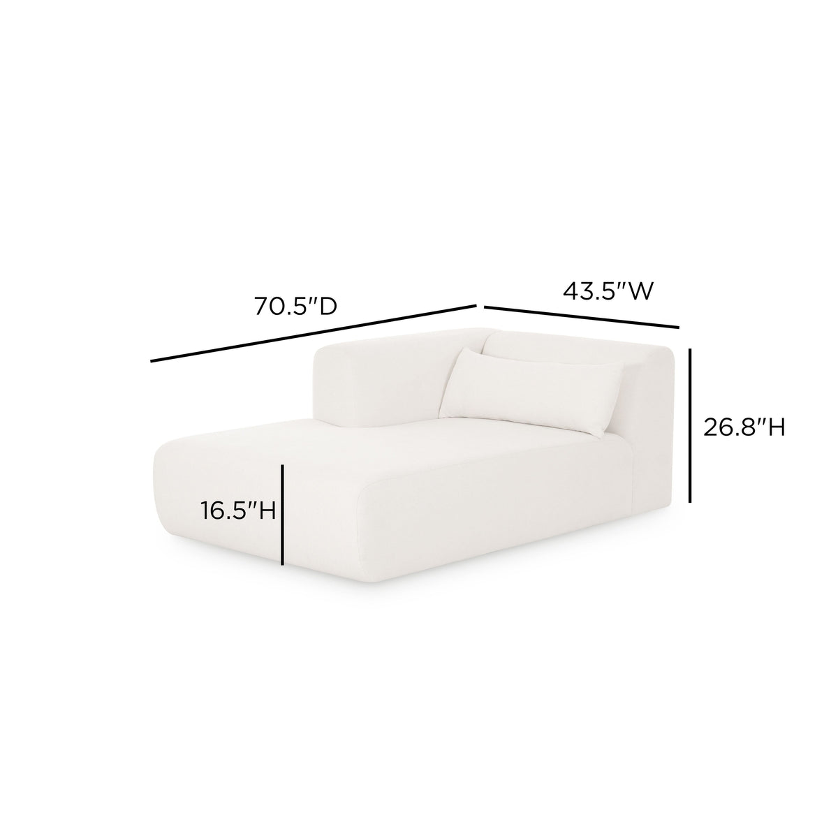 Tarra Cream Performance Chenille Modular Chaise - View 12