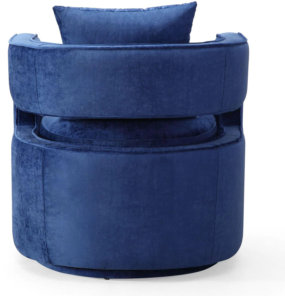 Kennedy Black Textured Velvet Swivel Chair