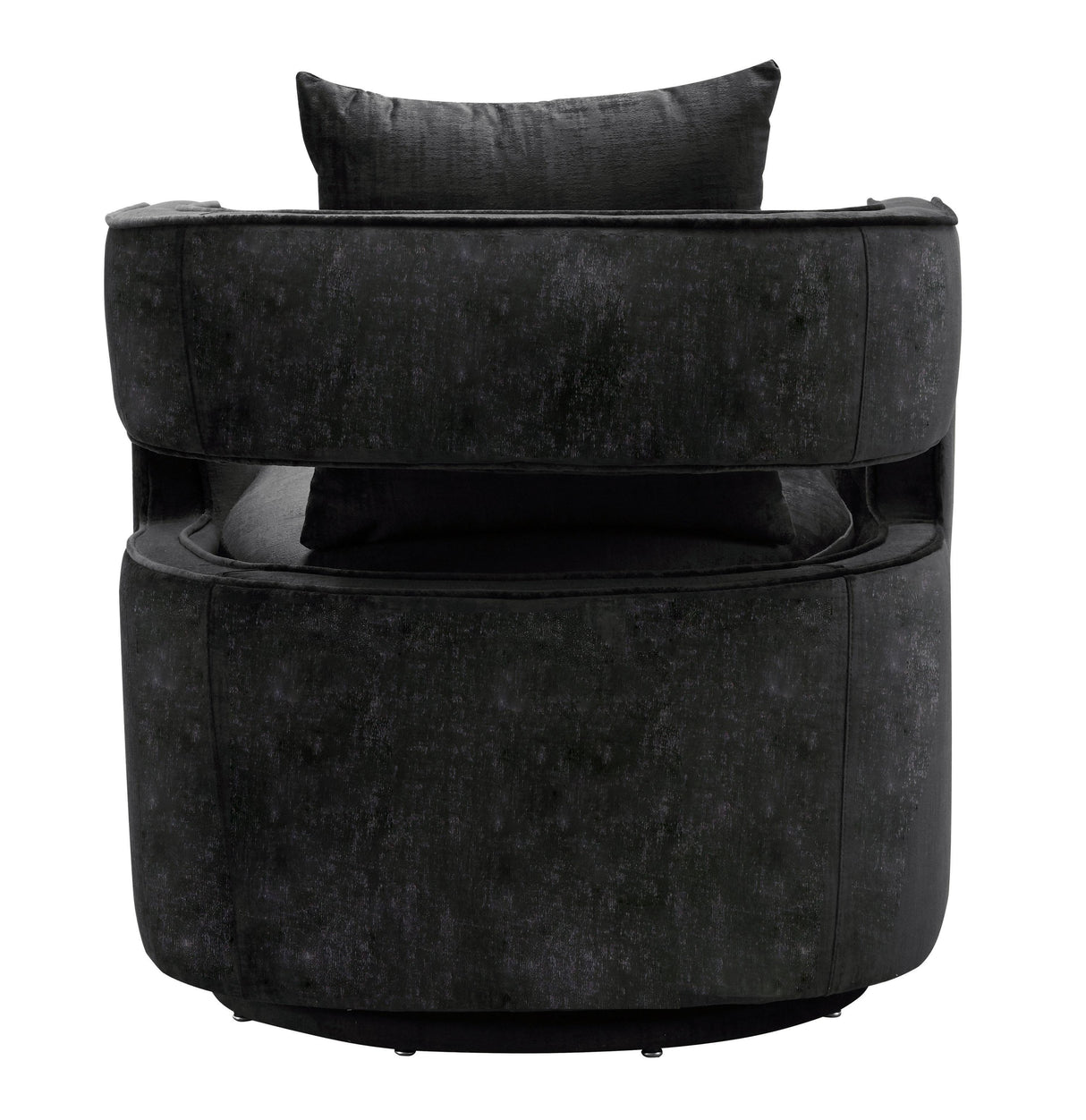 Kennedy Black Textured Velvet Swivel Chair
