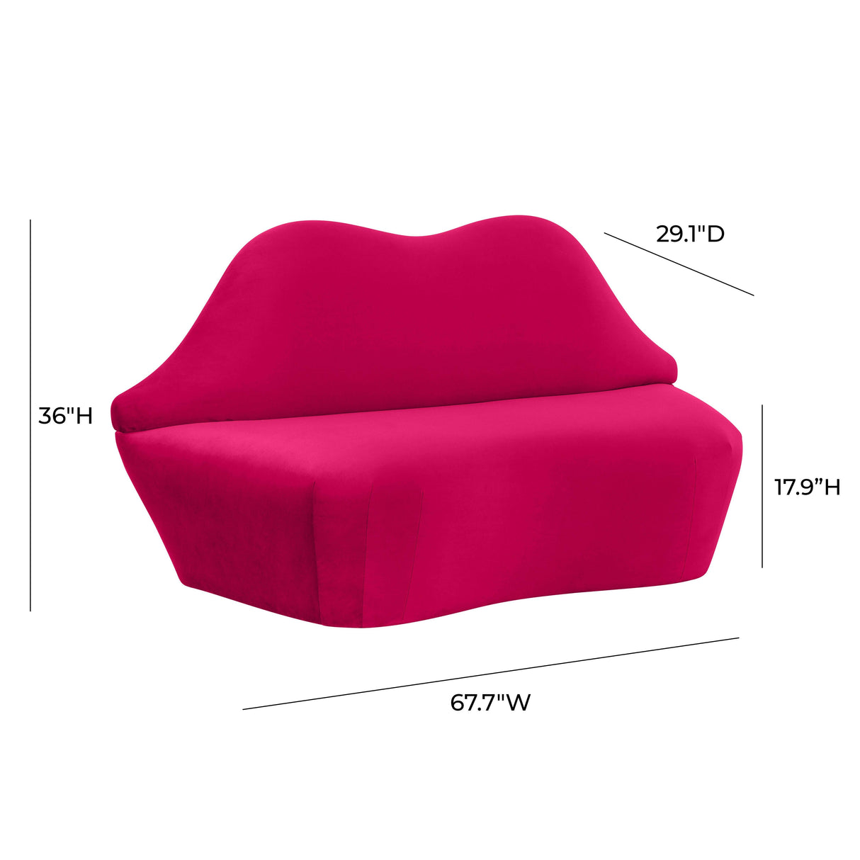 Lips 68" Velvet Settee