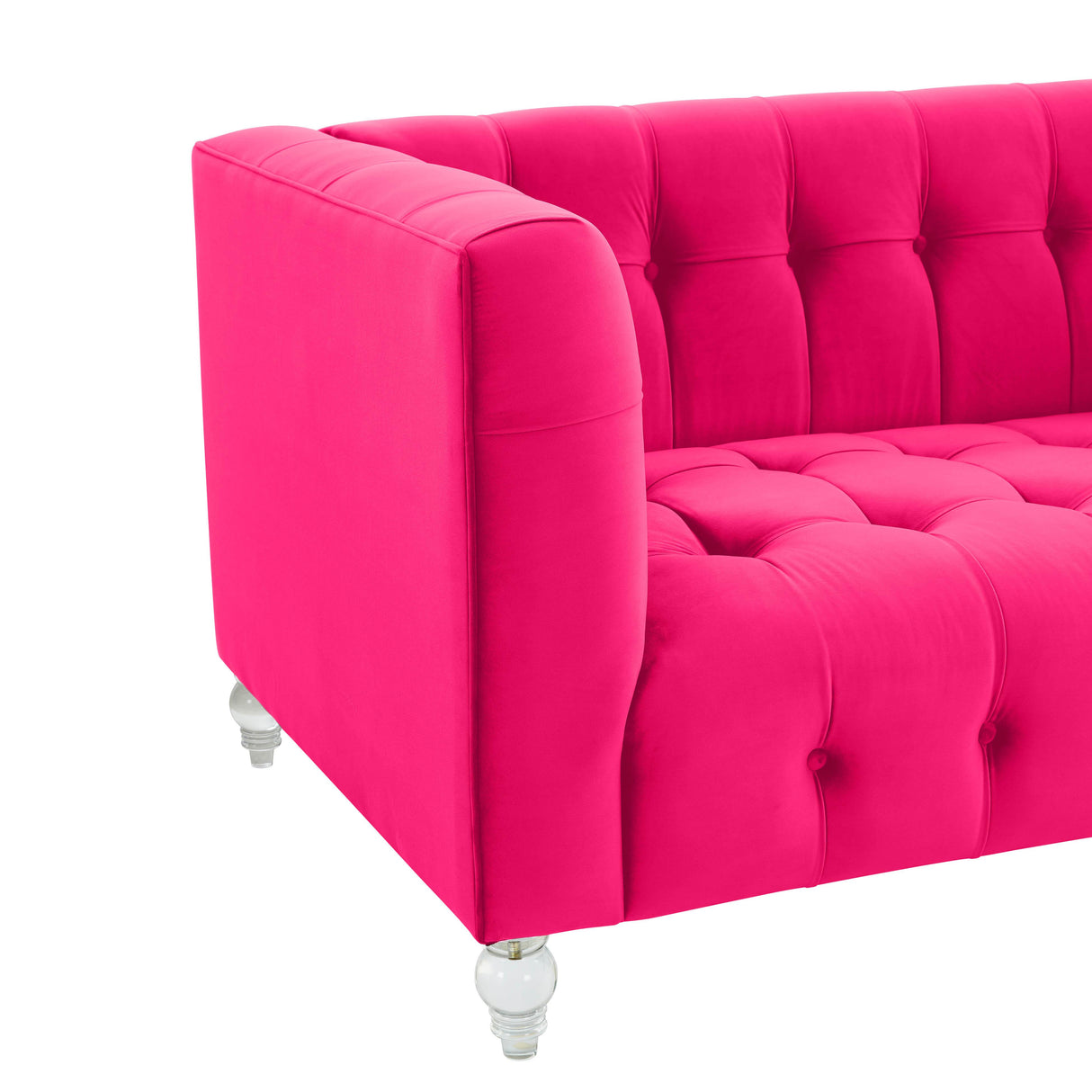 Bea 66" Hot Pink Velvet Loveseat