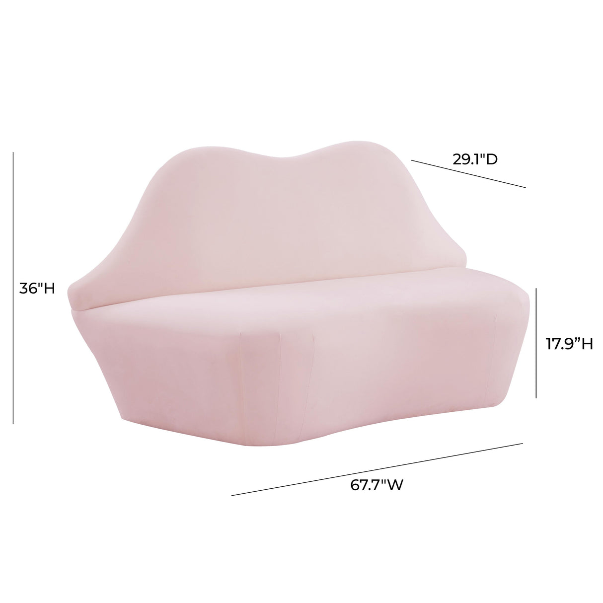 Lips 68" Velvet Settee