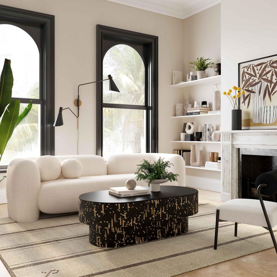Amelie 91" Faux Fur Sofa