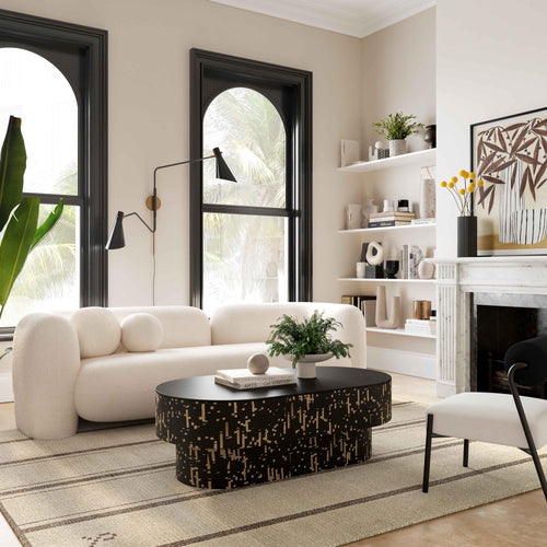 Amelie 91" Faux Fur Sofa