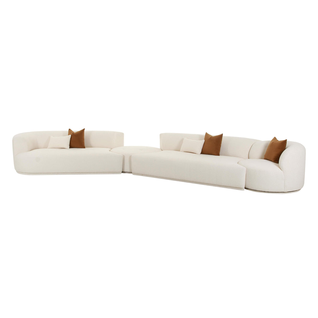 Fickle 4-Piece Cream Boucle Modular Sectional