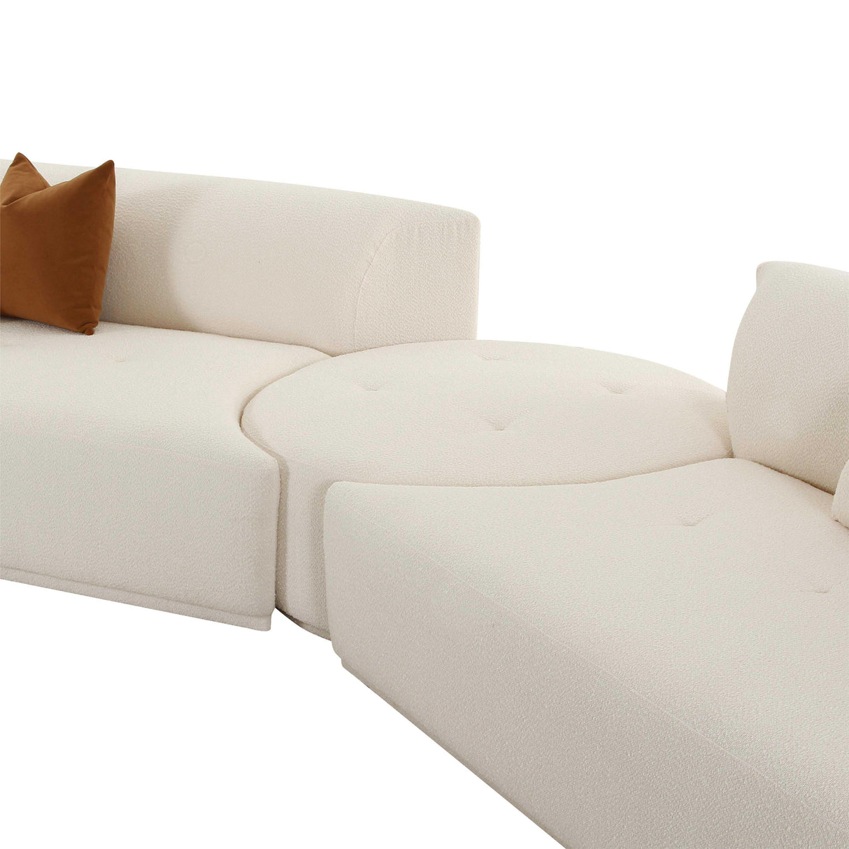 Fickle 4-Piece Cream Boucle Modular Sectional
