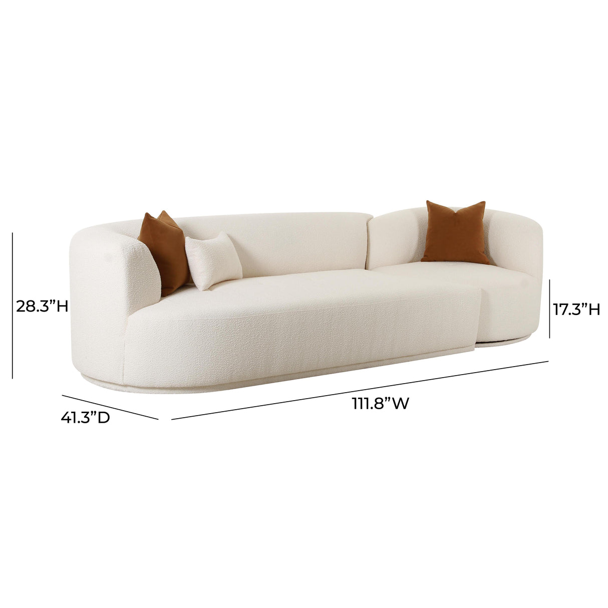 Fickle Cream Boucle 2-Piece Modular Sofa