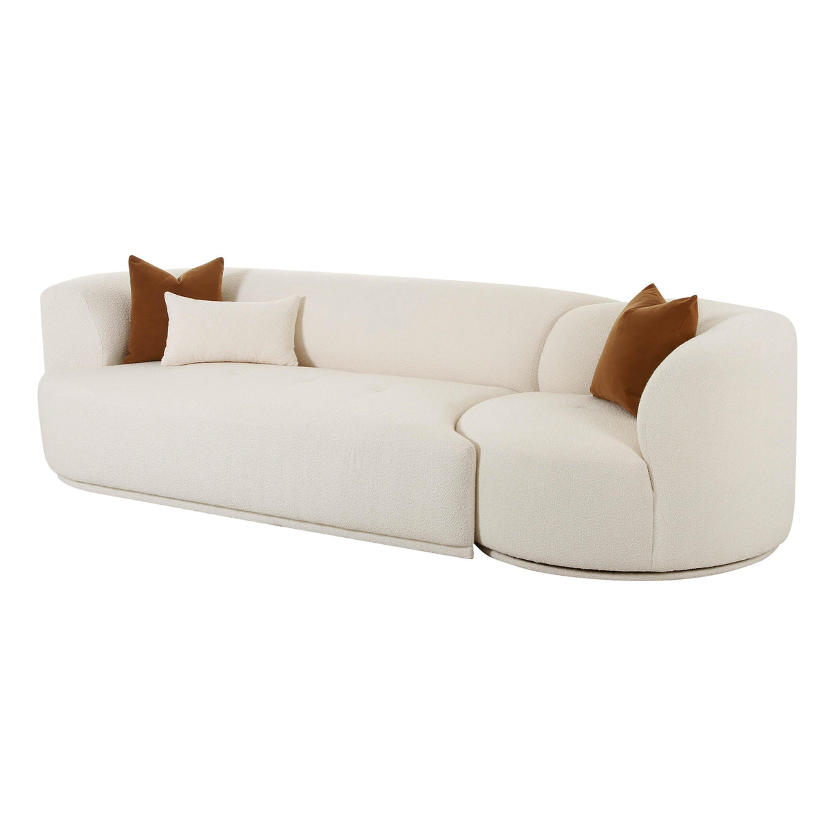 Fickle Cream Boucle 2-Piece Modular Sofa