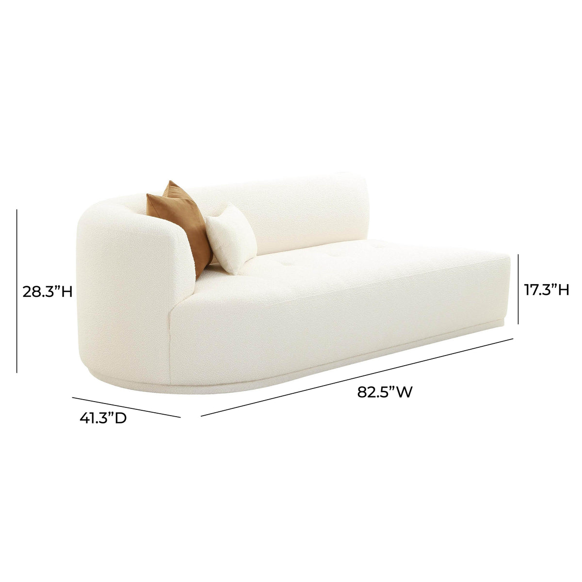 Fickle 82.5" Cream Performance Boucle Modular Loveseat - View 6