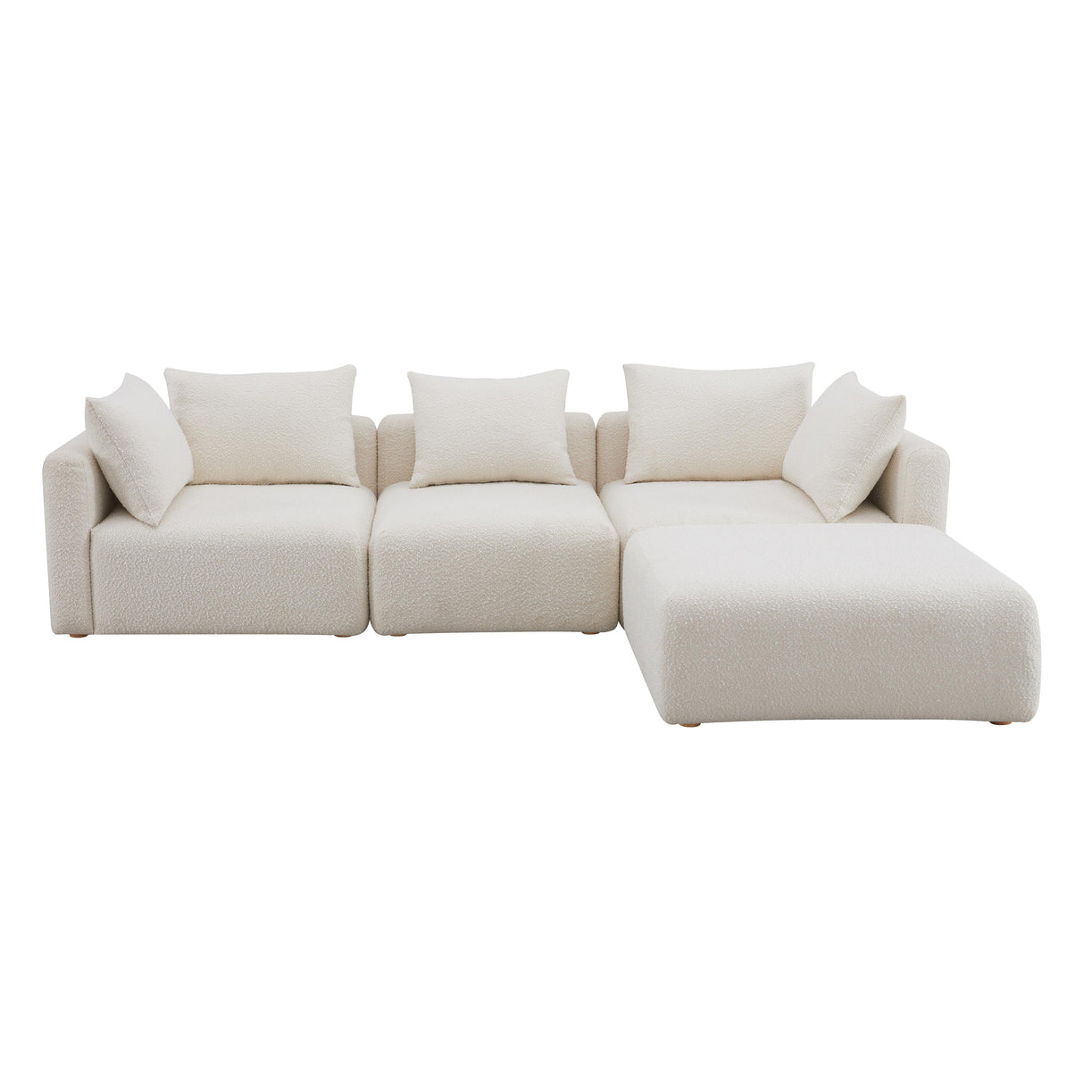 Hangover 4-Piece Cream Boucle Modular Sectional
