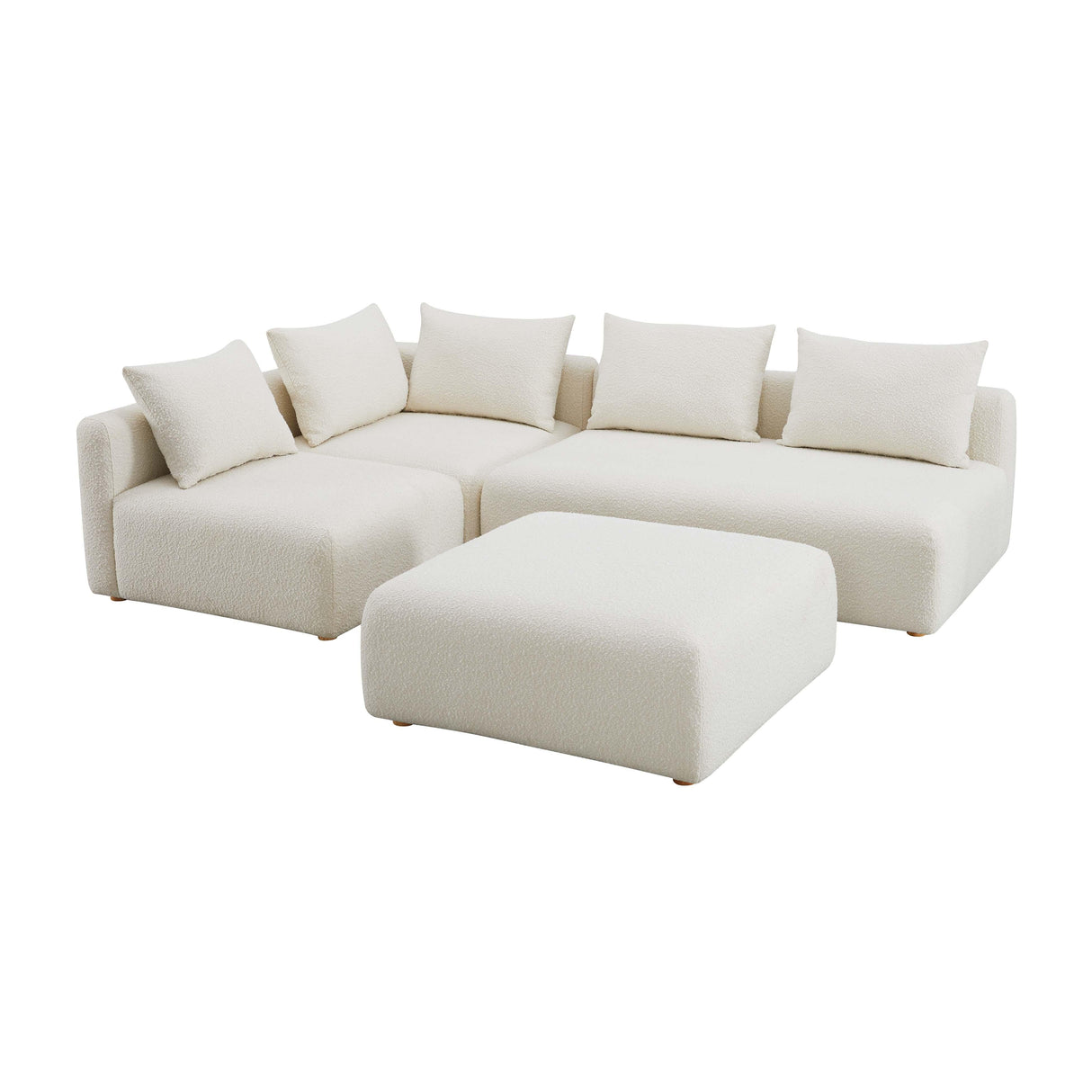 Hangover 4-Piece Cream Boucle Modular Chaise Sectional