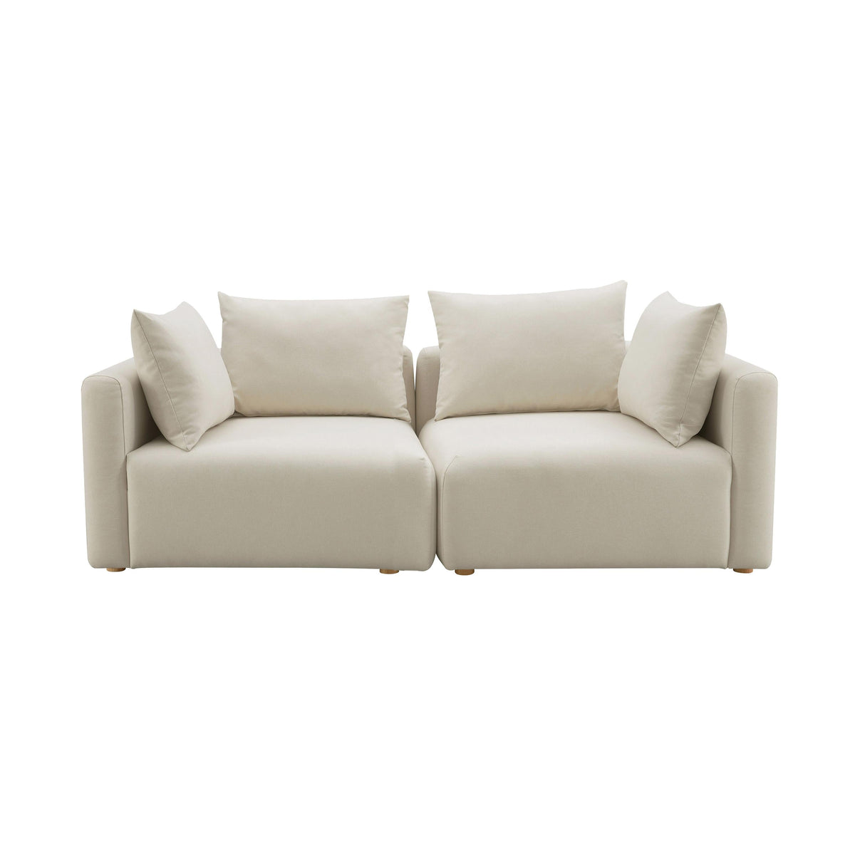 Hangover 81" Cream Performance Linen Loveseat