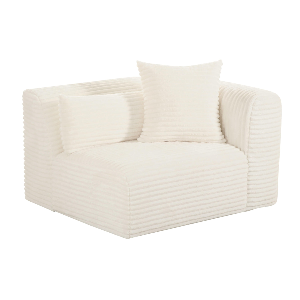 Tarra Fluffy Oversized Performance Corduroy Modular Corner Chair - View 1