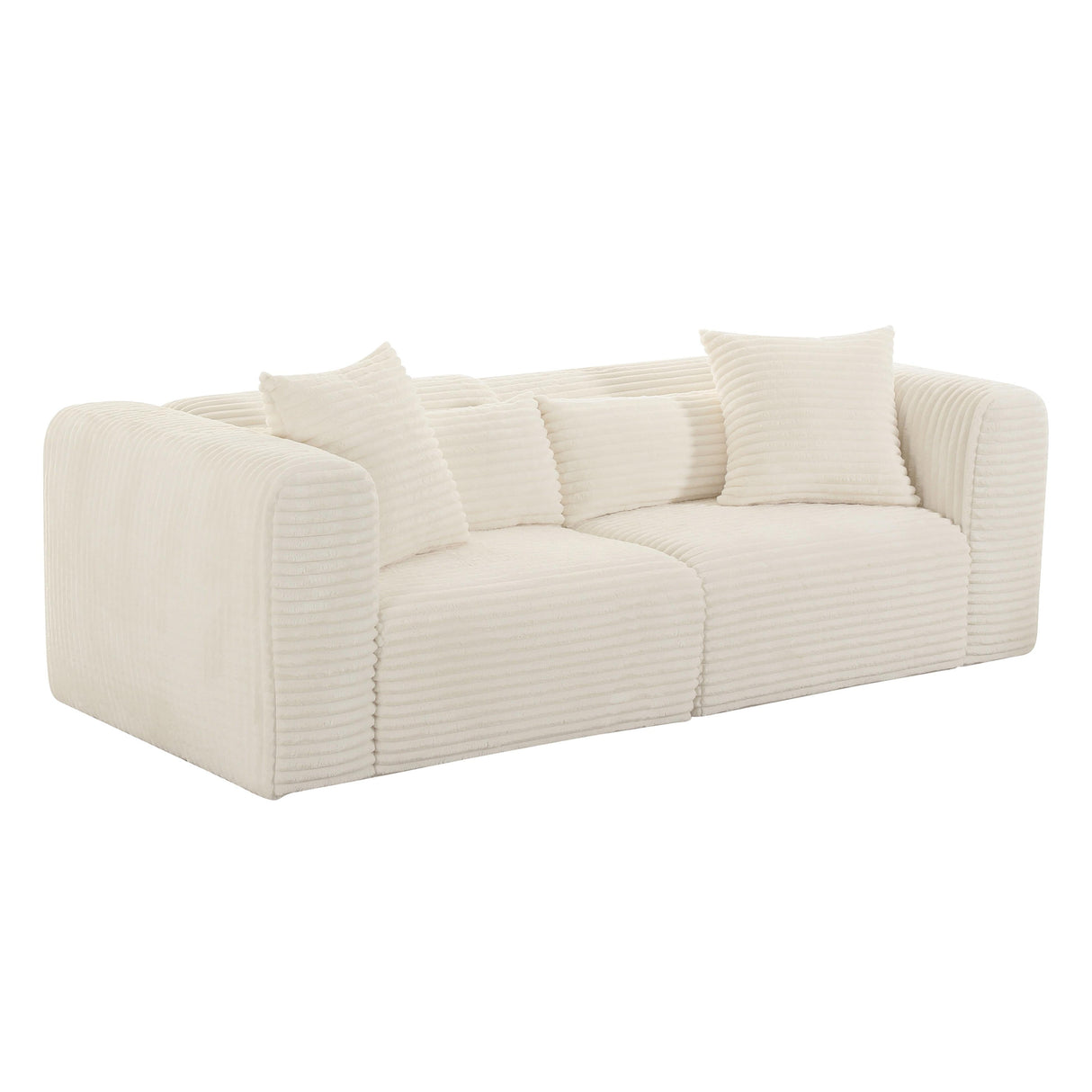 Tarra 86" Fluffy Oversized Corduroy Modular Loveseat