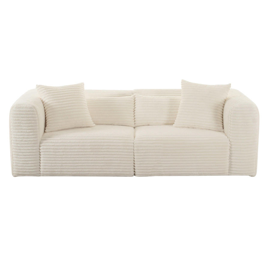 Tarra 86" Fluffy Oversized Corduroy Modular Loveseat