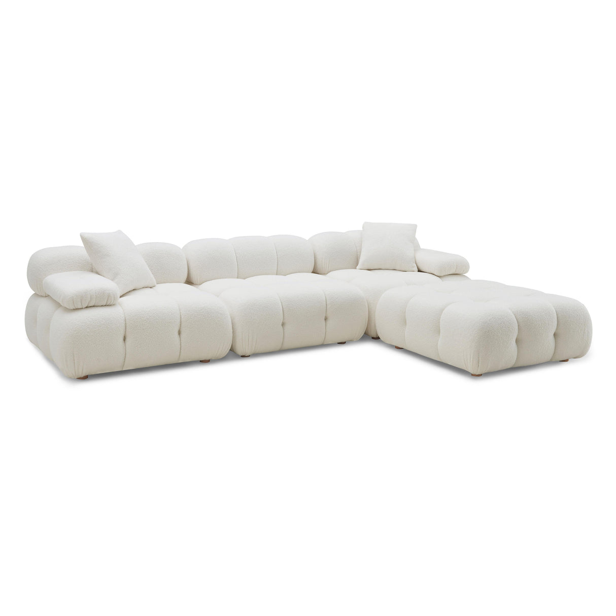 Calliope 4-Piece Vegan Shearling Modular Sectional