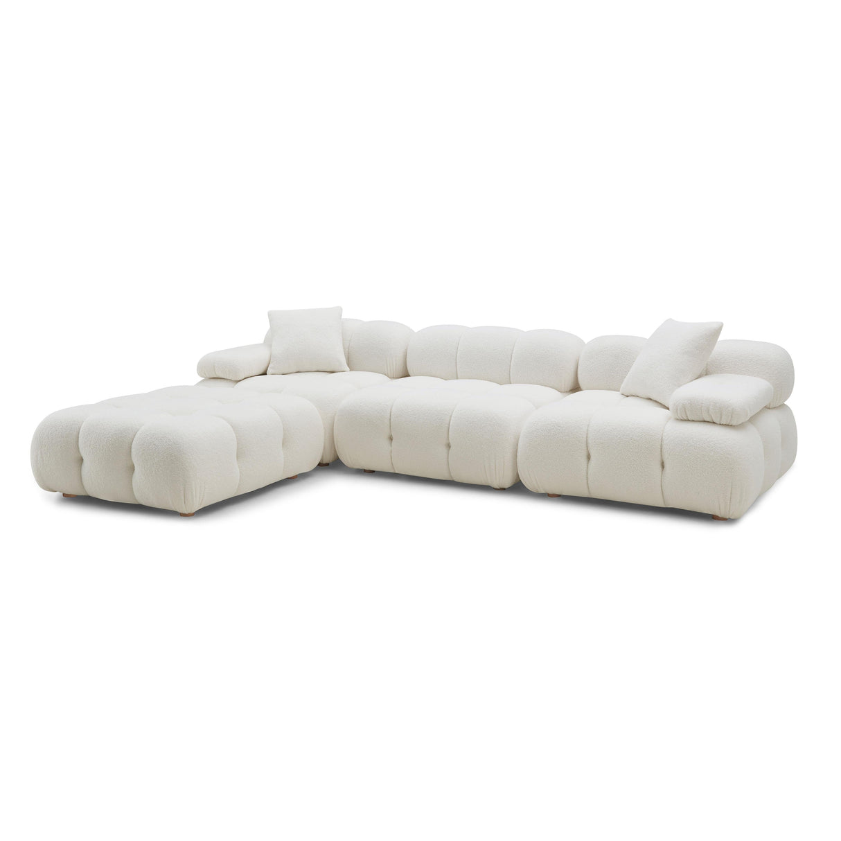 Calliope 4-Piece Vegan Shearling Modular Sectional