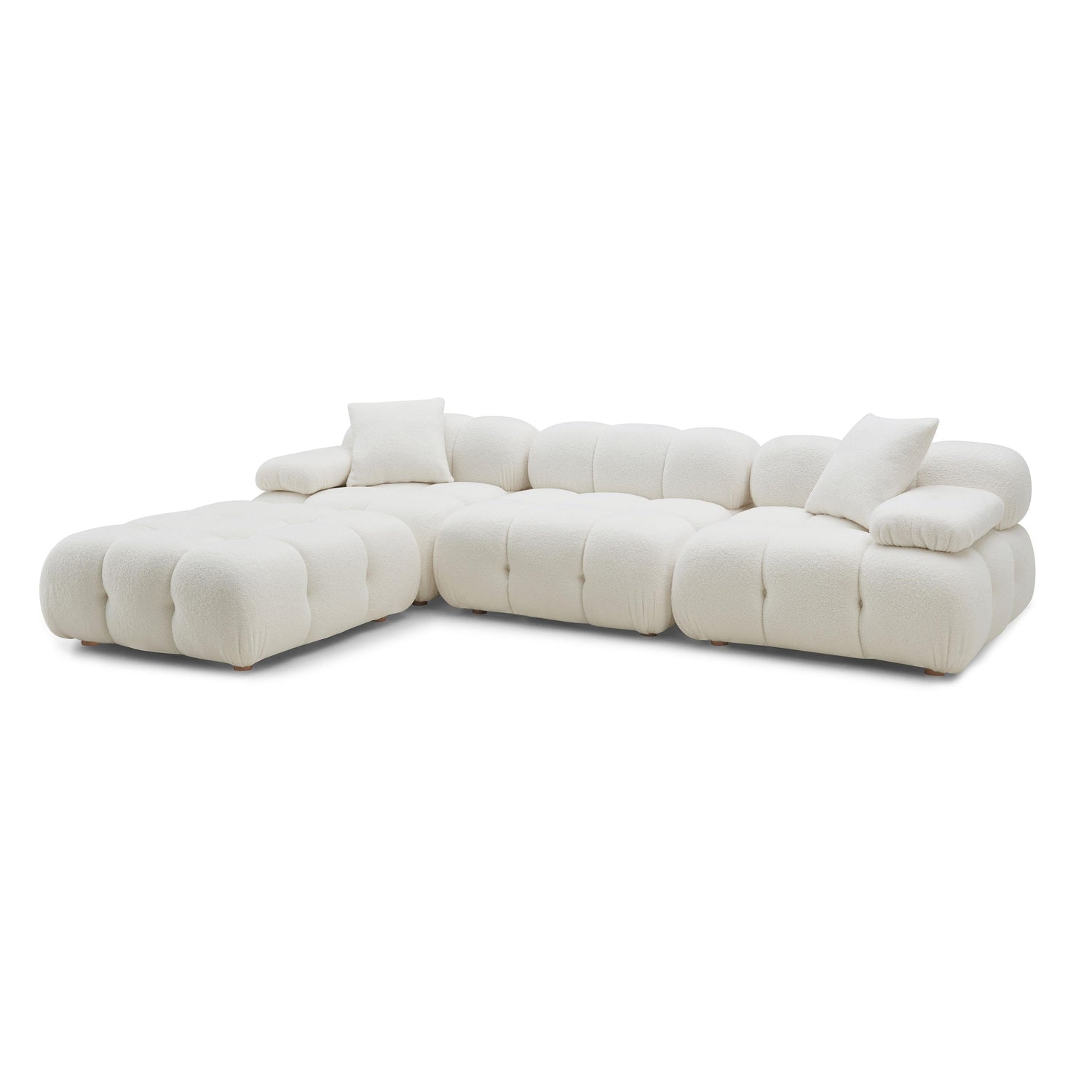 Calliope 4-Piece Vegan Shearling Modular Sectional
